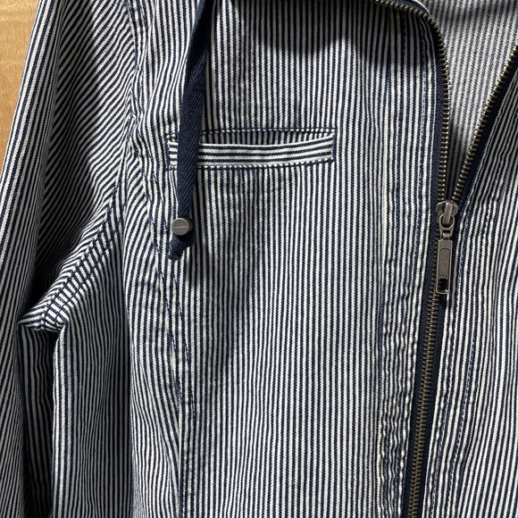 Christopher & Banks Railroad Striped Jacket With 4 Pockets & Long Sleeves Small - Picture 2 of 13